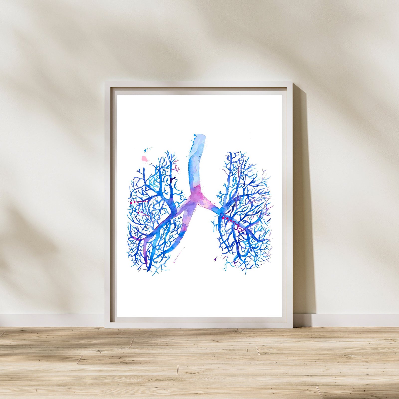 lung anatomy art watercolor flowers