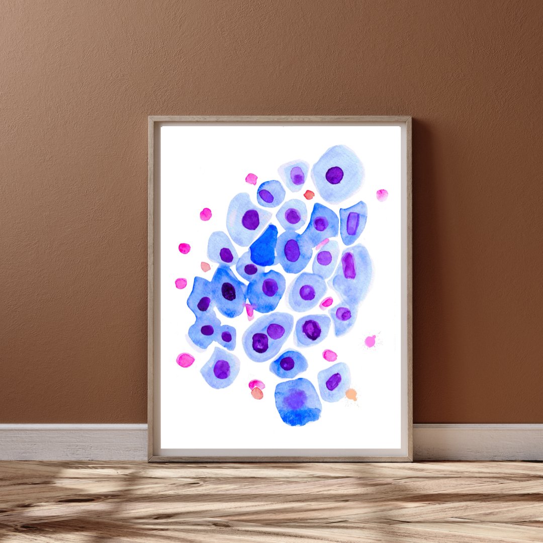 blood cells watercolor art print