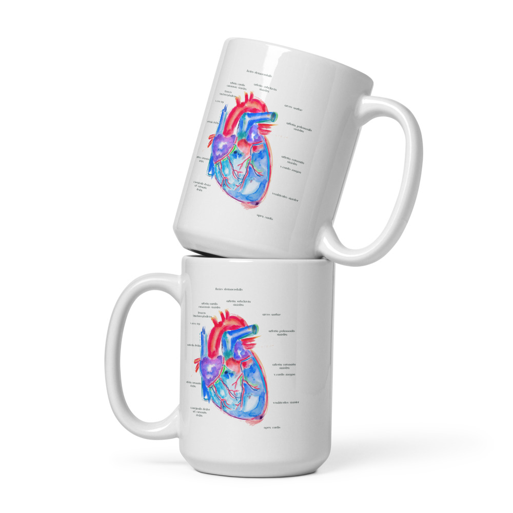 heart anatomy art mug