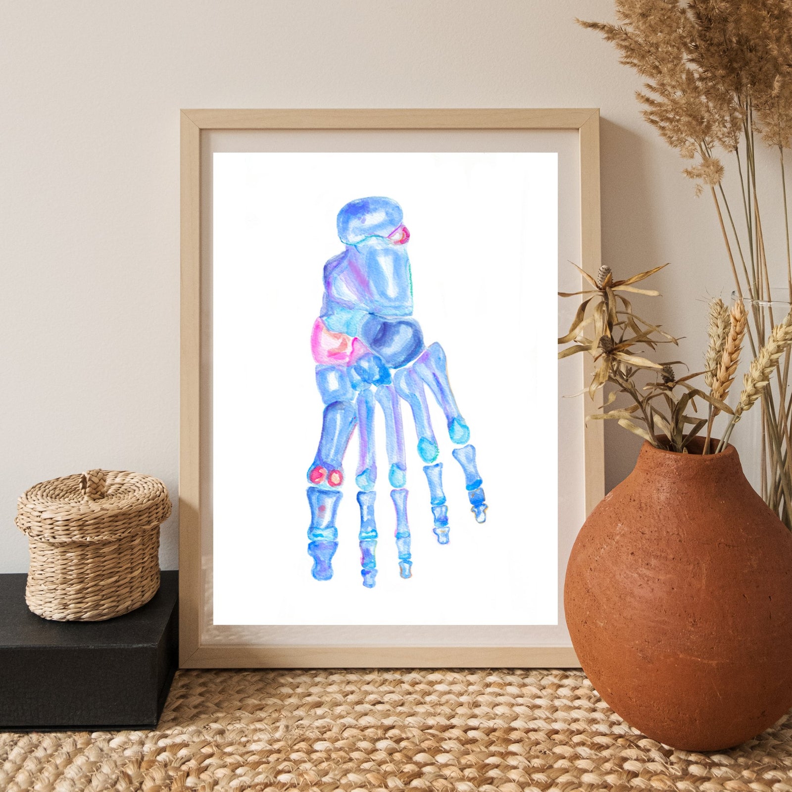 ribcage watercolor anatomy art