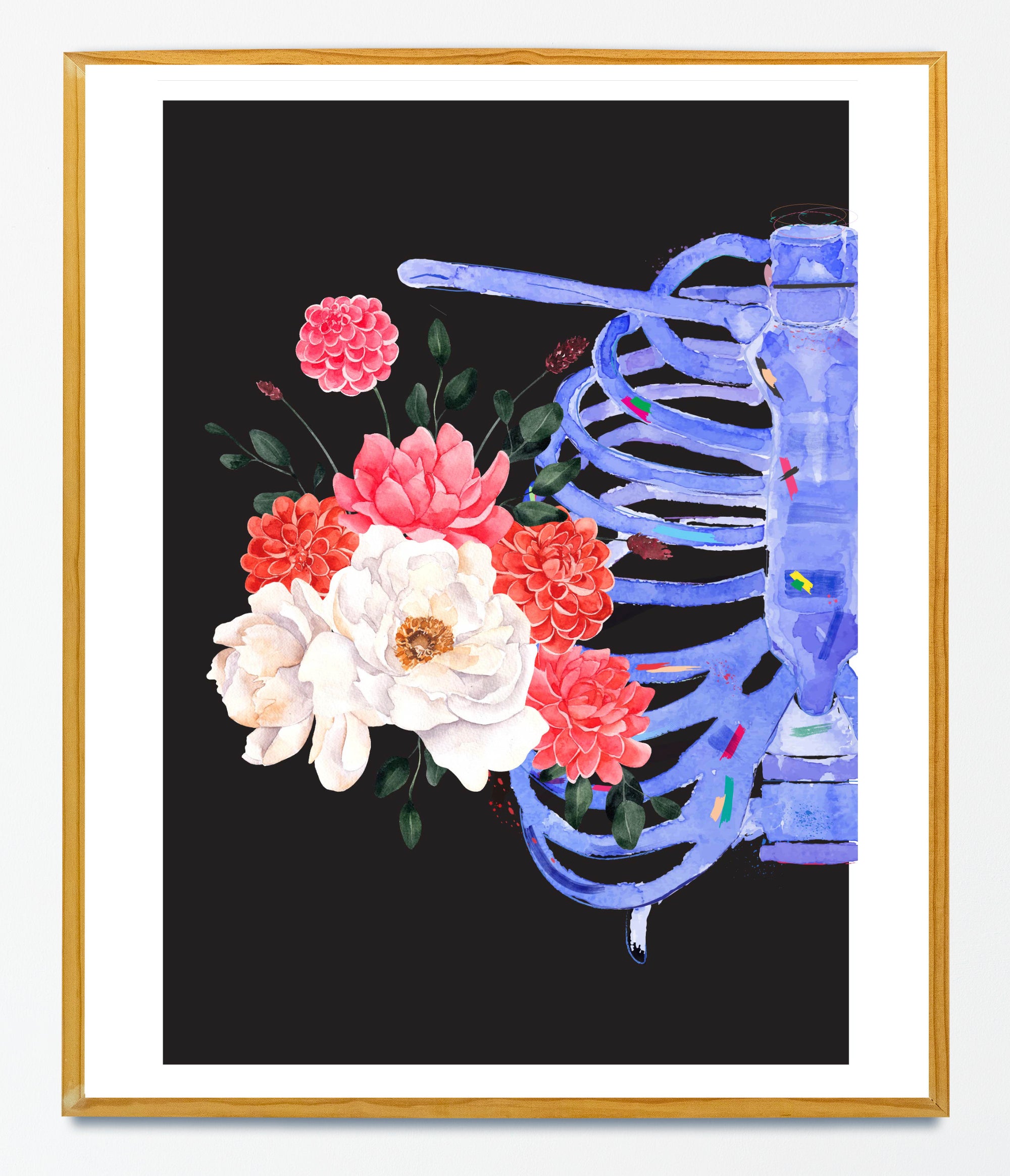 ribcage watercolor anatomy art