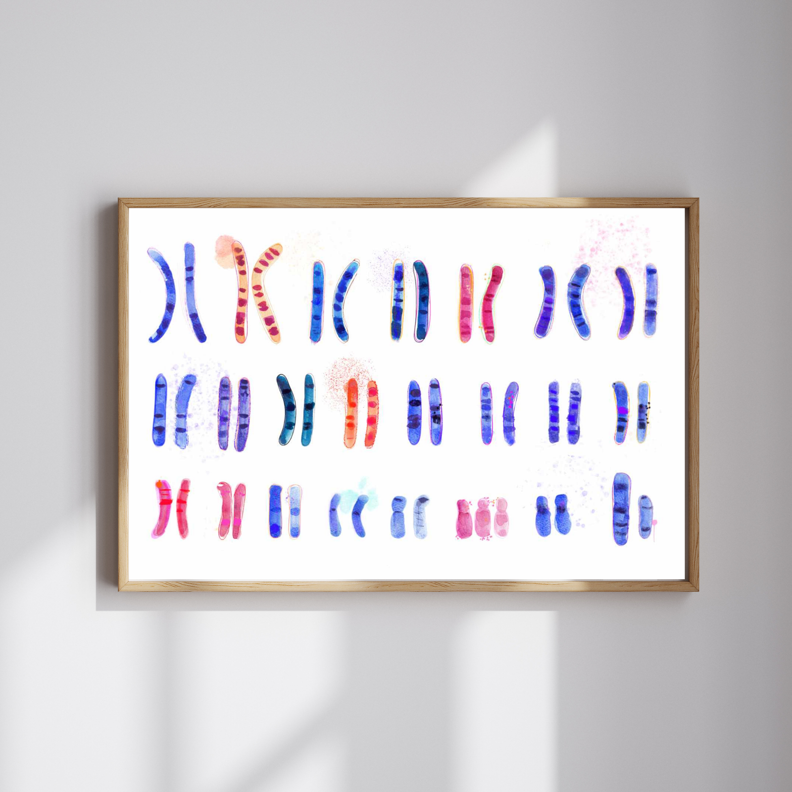 Down Syndrome Karyotype Watercolor Art Print