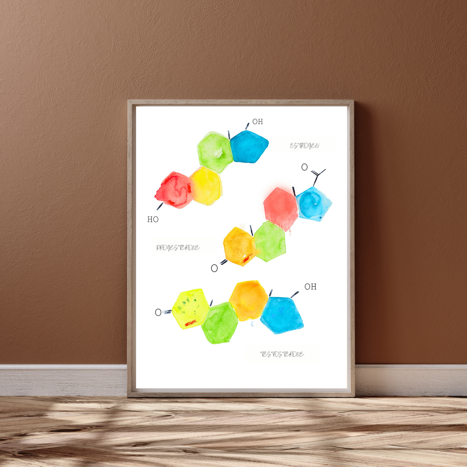 Estrogen Progesterone Testosterone Hormone Art Print