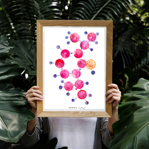 Propofol Molecule Watercolor Art Print