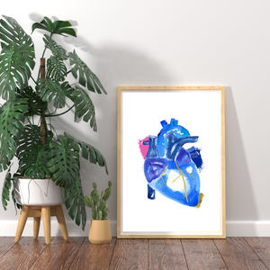 Heart Anatomy Art Print, Abstract Anatomy Print