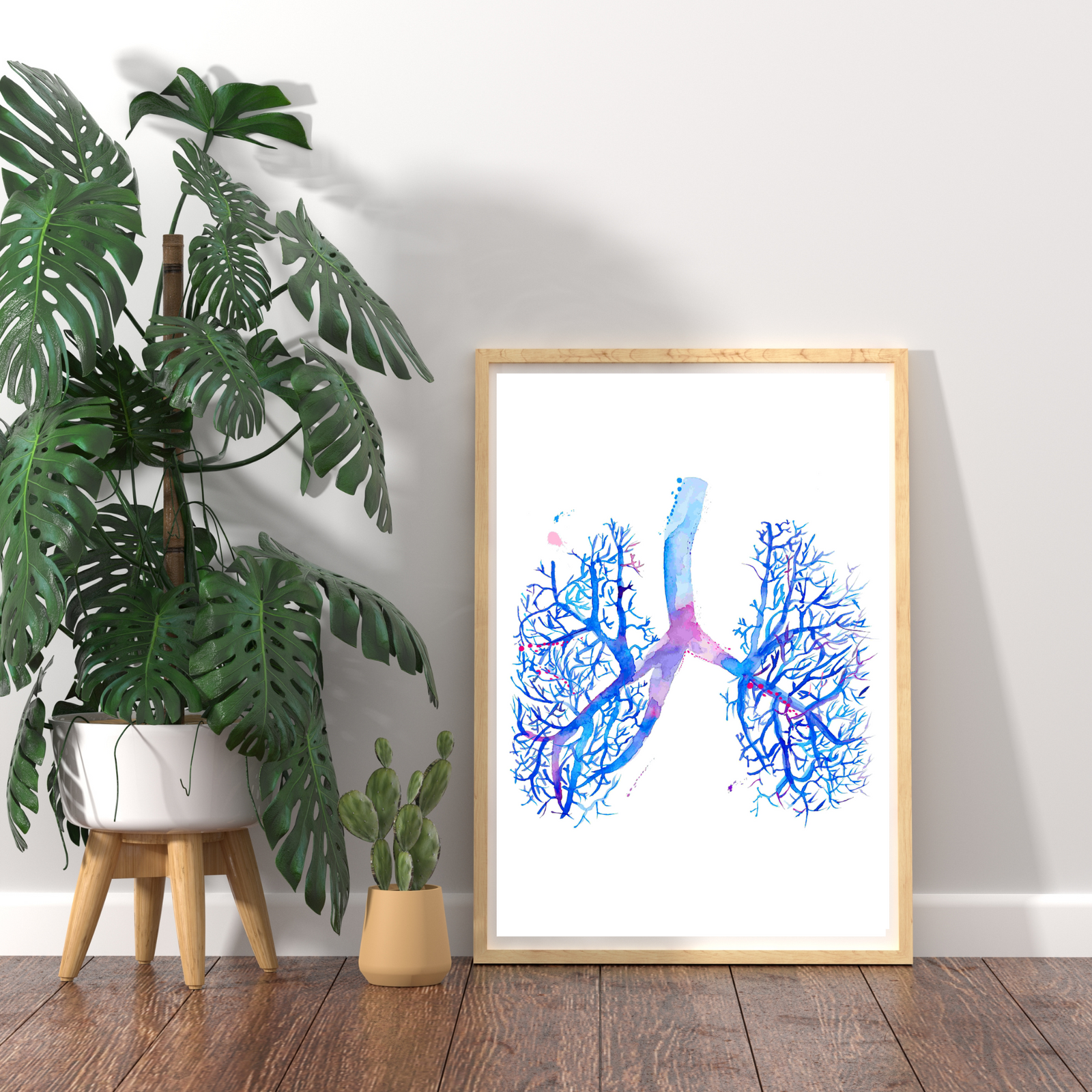 Lung Anatomy Artwork, Pulmonology Wall Decor, Respiratory Therapist Gift