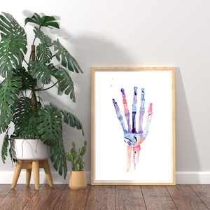 Hand Anatomy Art, Abstract Anatomy Art, Physical Medicine Wall Decor, Hand Surgeon Gift