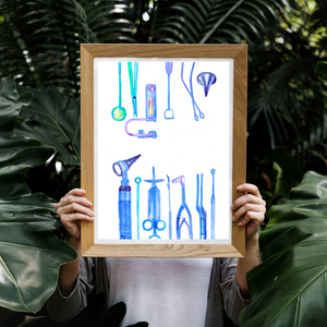 ENT Instruments Watercolor Art Print