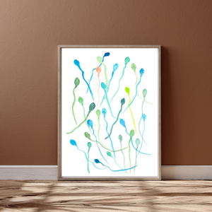 Sperm Male Fertility Watercolor Art Print