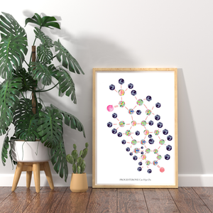 Progesterone Molecule Gynecology Watercolor Painting