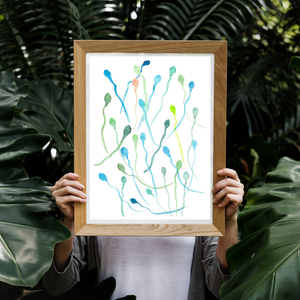 Sperm Male Fertility Watercolor Art Print