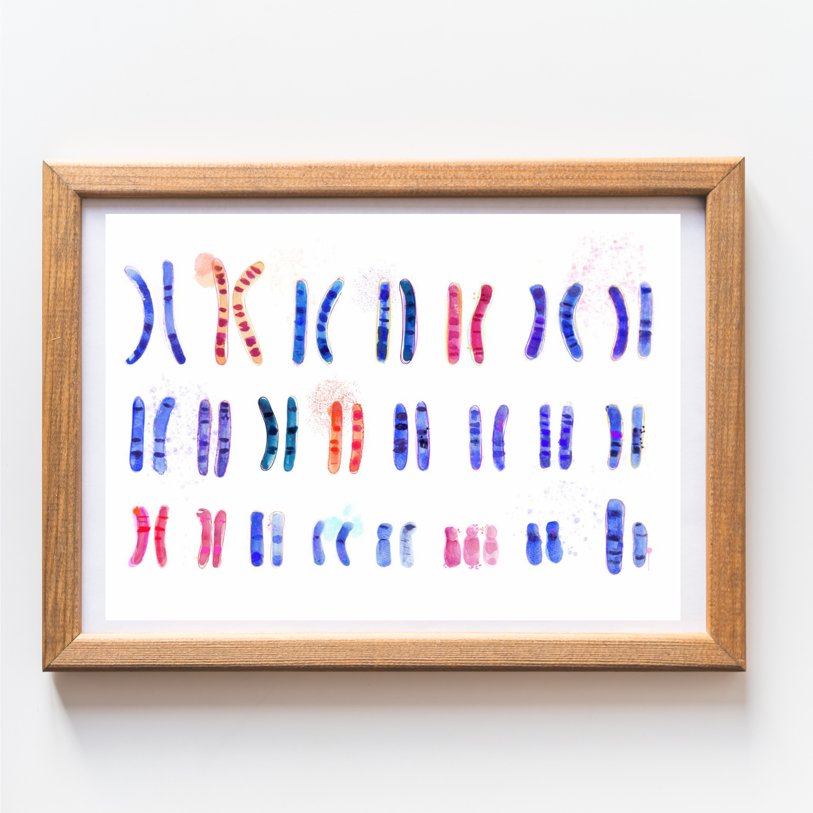 Down Syndrome Karyotype Watercolor Art Print