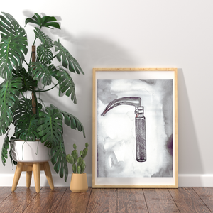 Watercolor Laryngoscope Art Print