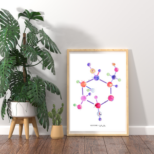 Glucose Molecule Biochemistry Art Print