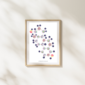 Estrogen Molecule Gynecology Watercolor Painting