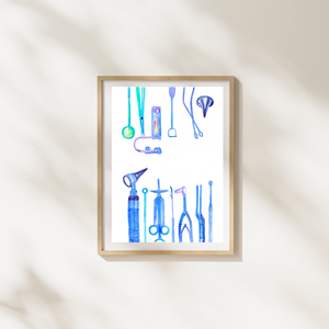 ENT Instruments Watercolor Art Print