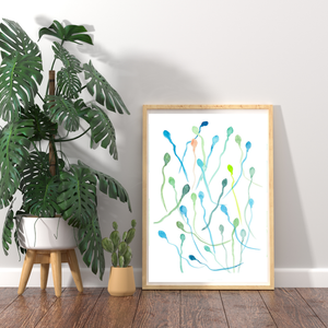 Sperm Male Fertility Watercolor Art Print