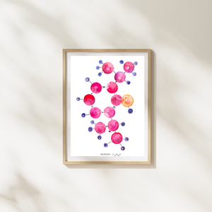 Propofol Molecule Watercolor Art Print