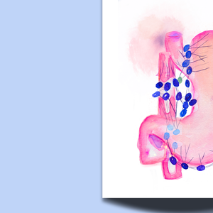 Stomach Lymph Nodes Watercolor Art Print