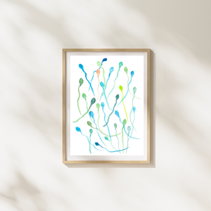 Sperm Male Fertility Watercolor Art Print