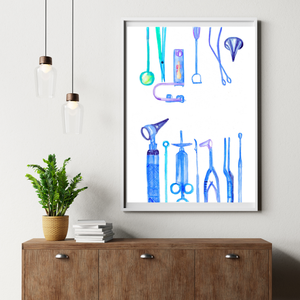 ENT Instruments Watercolor Art Print