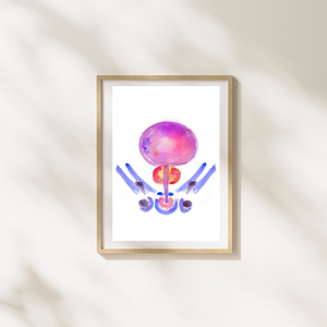 Bladder and Prostate Cross-section Watercolor Art Print