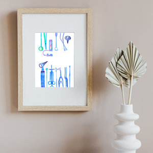ENT Instruments Watercolor Art Print