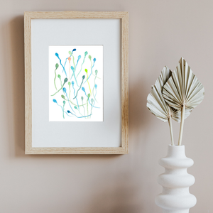 Sperm Male Fertility Watercolor Art Print