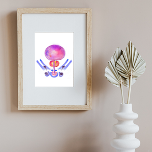 Bladder and Prostate Cross-section Watercolor Art Print