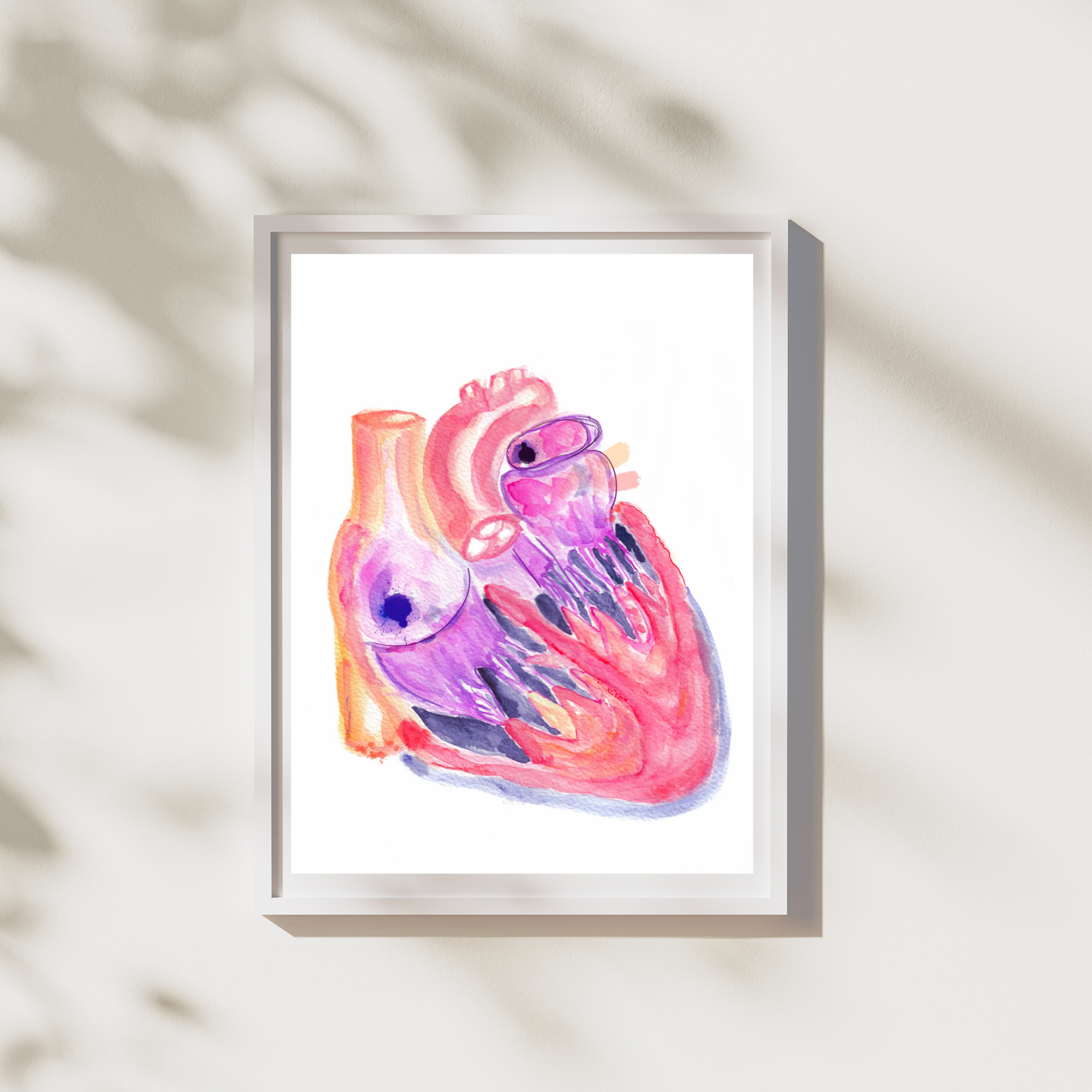 heart valves and chamber painting anatomy art
