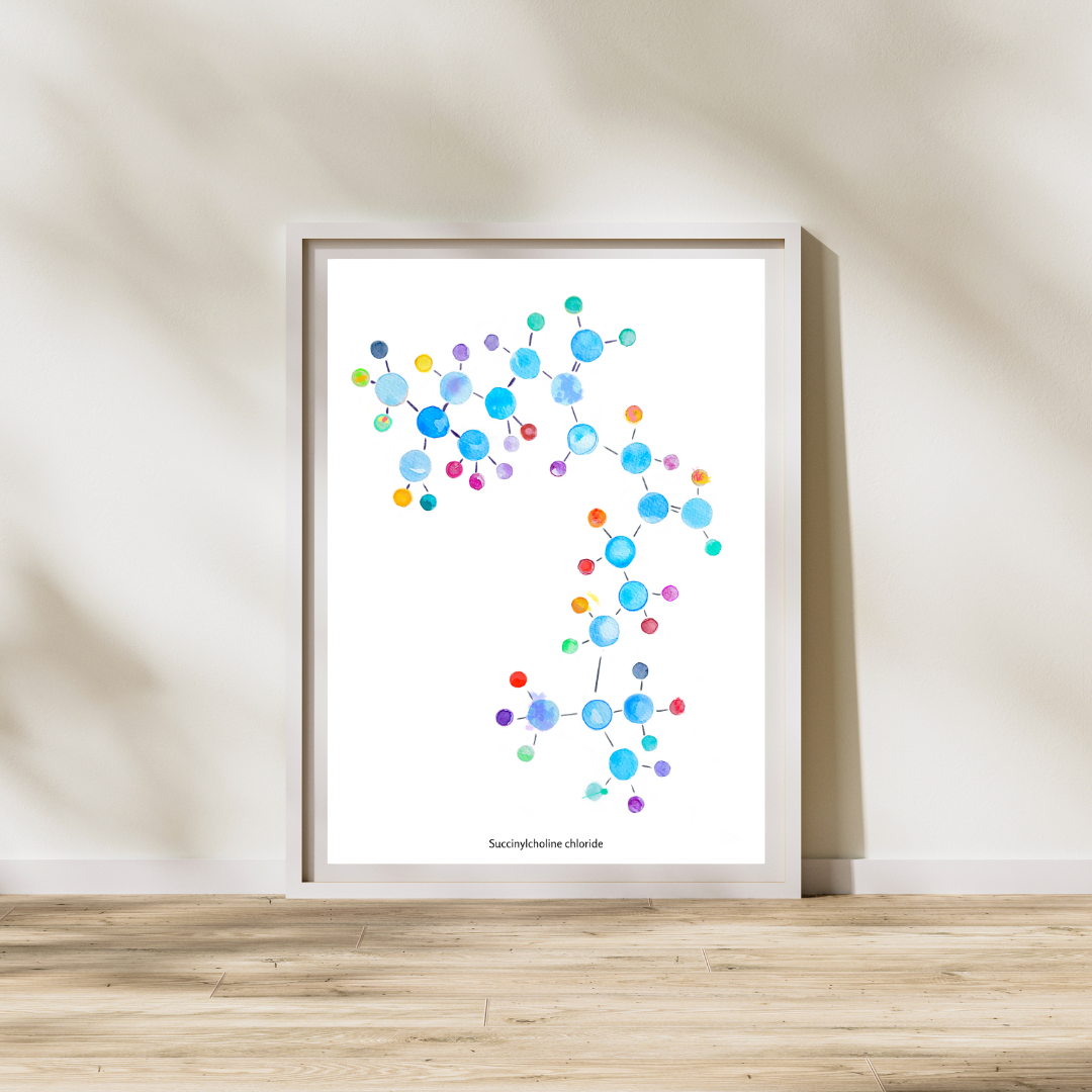 Anesthesiology - Succinylcholine Chloride Molecule Biochemistry Art Print