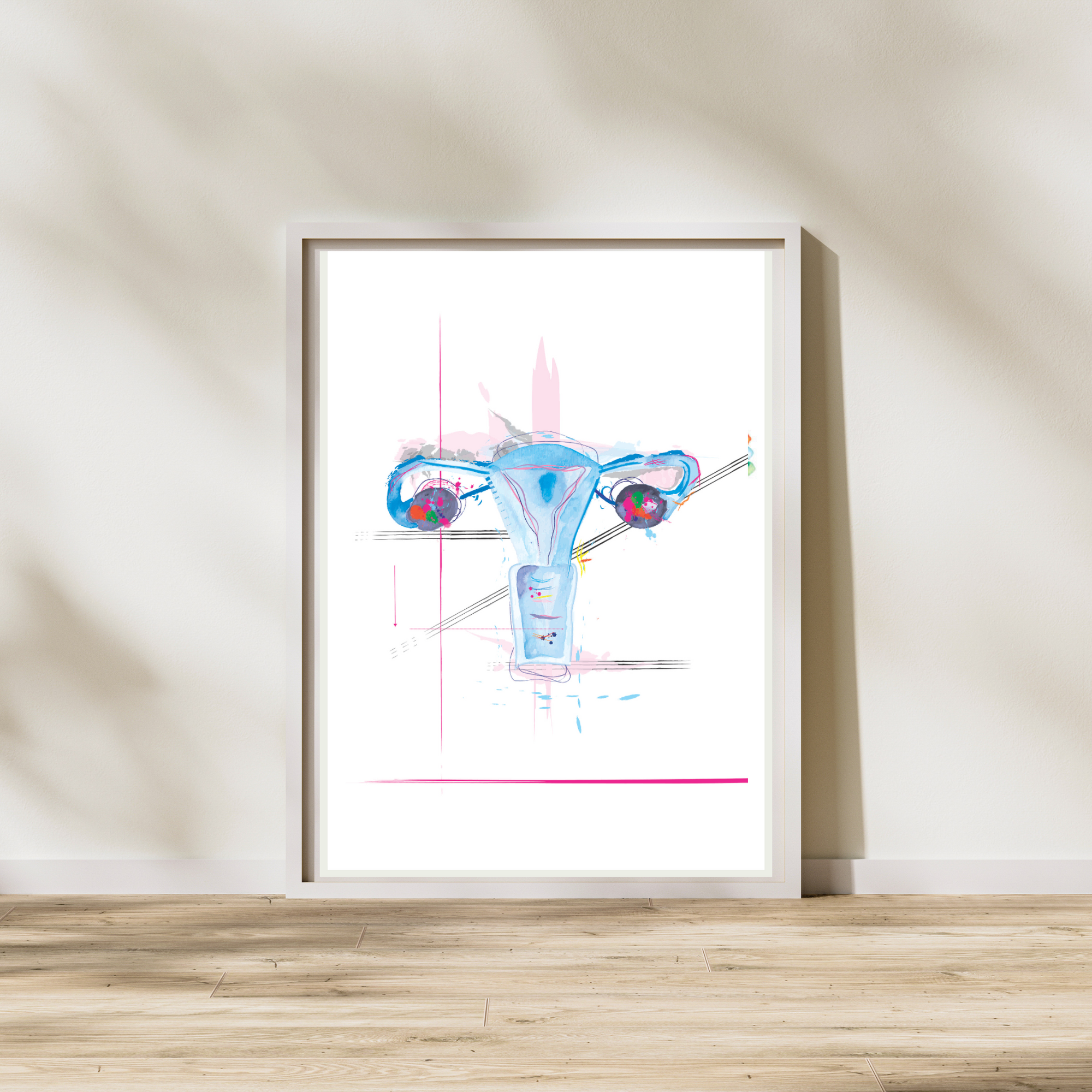 Uterus Anatomy Art Print, Abstract Anatomy Artwork OBGYN Office - medpapers