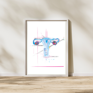 Uterus Anatomy Art Print, Abstract Anatomy Artwork OBGYN Office
