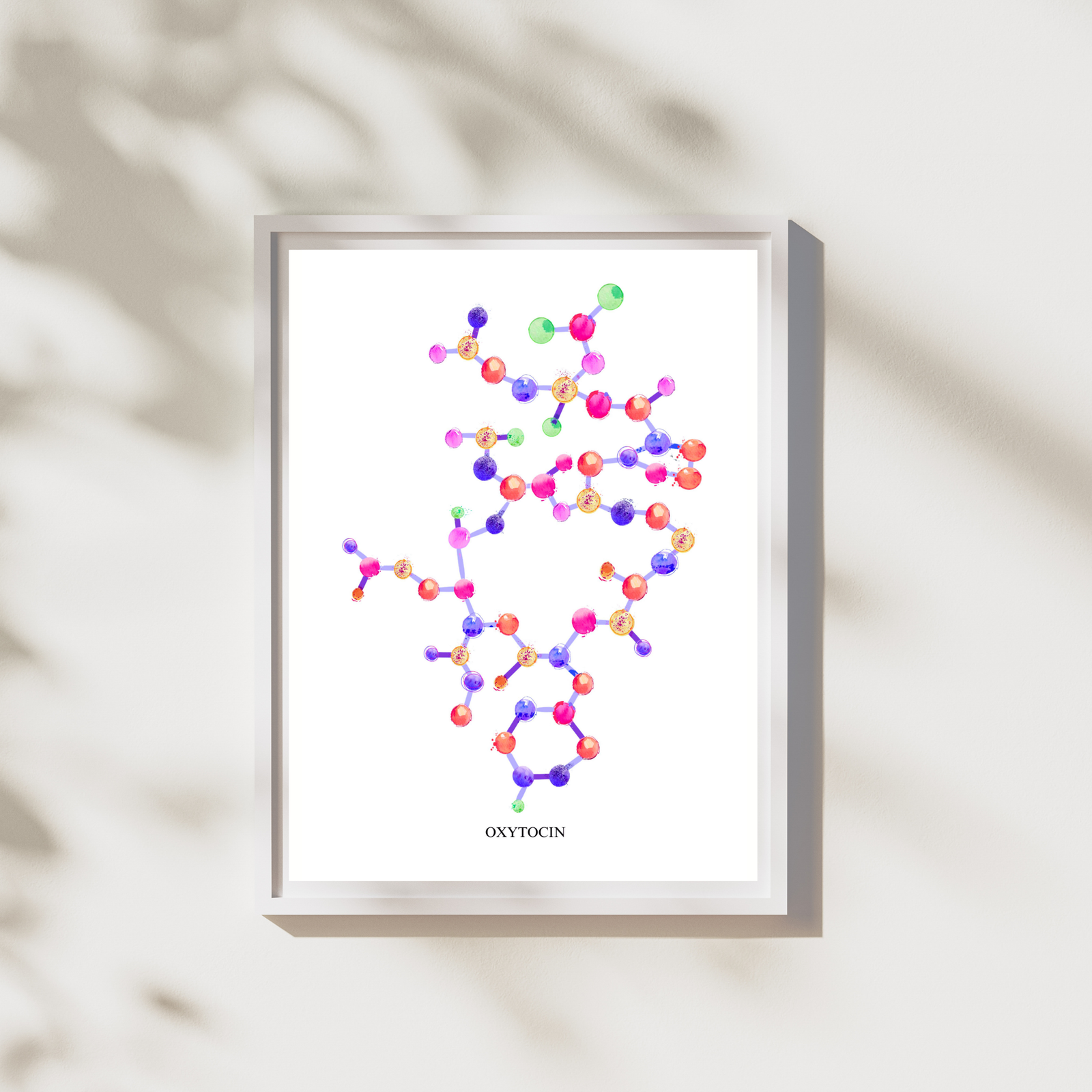 Oxytocin Molecule Art Print, Biochemistry Print, Endocrinology Art, OBGyN Art Print