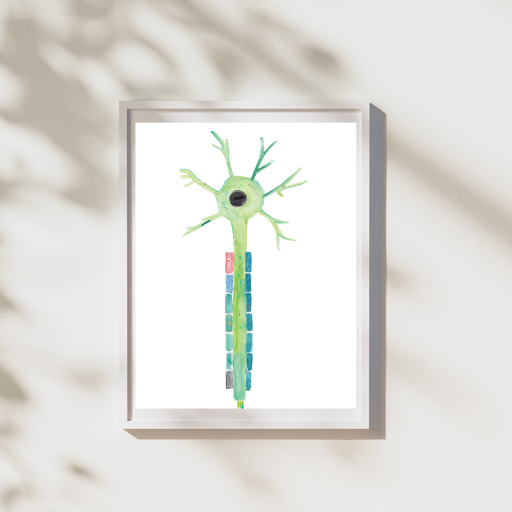 neuron watercolor minimalistic art
