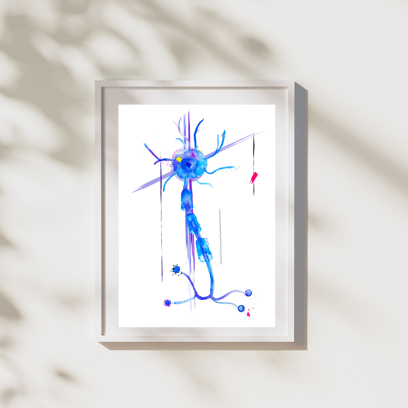 neuron abstract watercolor art print