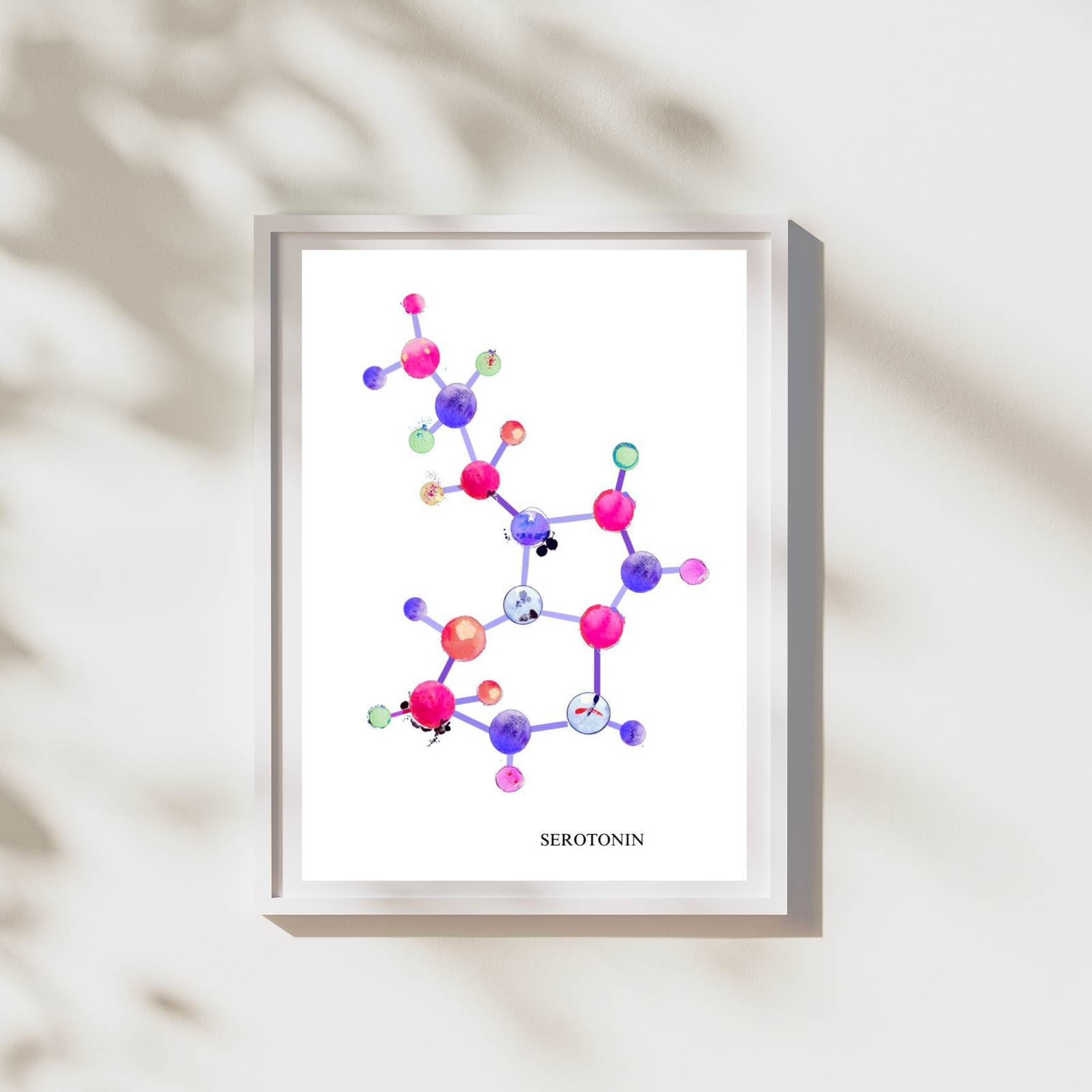 Serotonin Art Print, Biochemistry Art, Psychiatry Artwork, Psychologist Gift