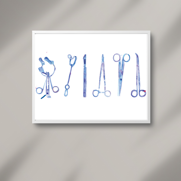 Surgical Instruments Illustration, Surgeon Gift - medpapers