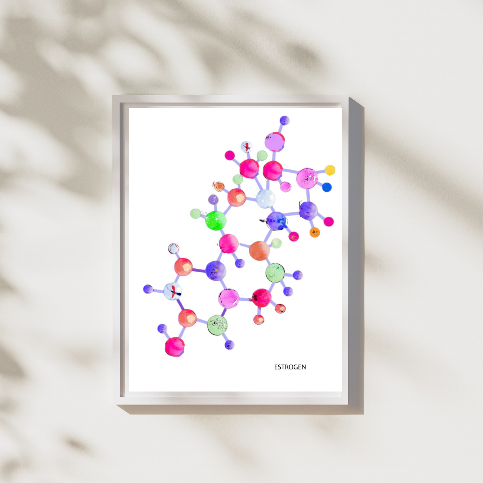 Estradiol Art, Oestrogen Art Print, Estrogen Molecule Art