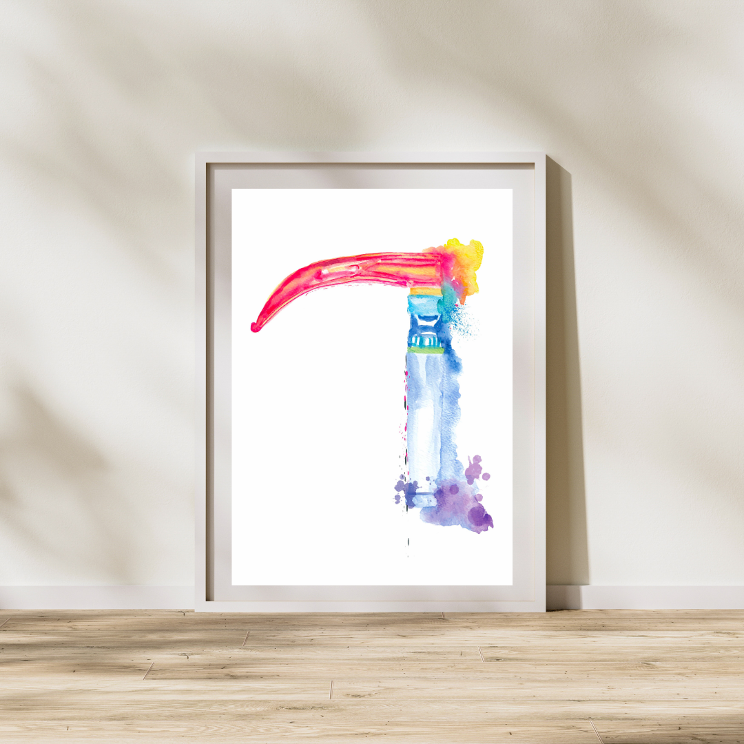 laryngoscope colorful art print