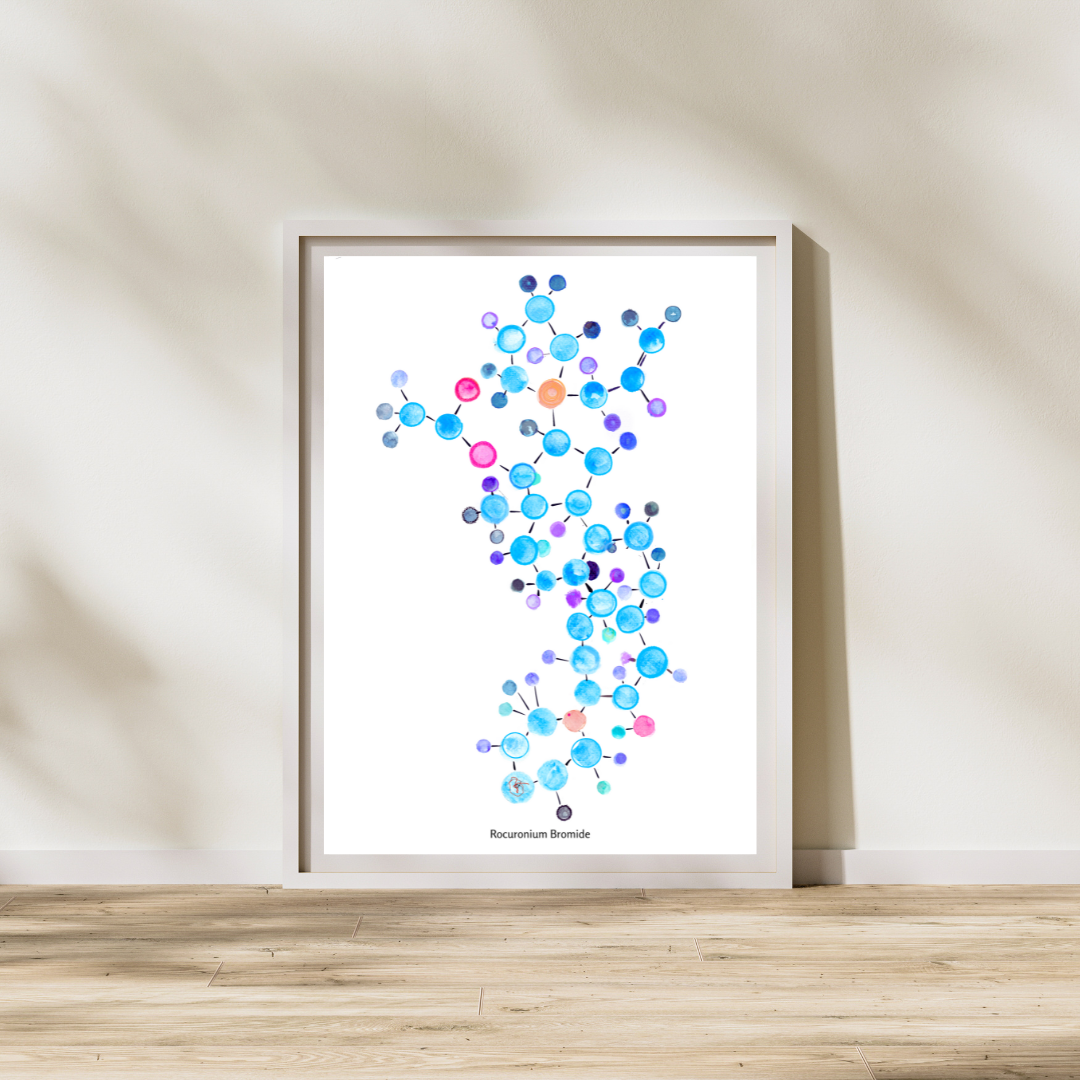 Anesthesiology - Rocuronium Molecule Biochemistry Art Print