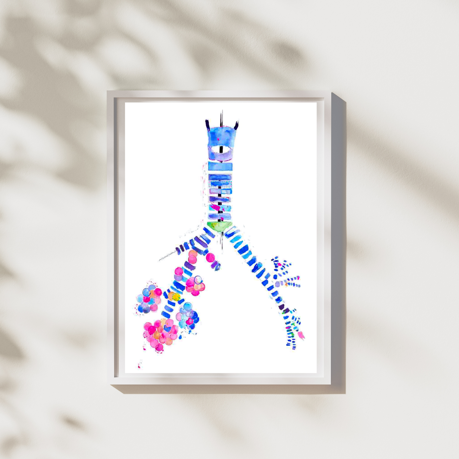 Pulmonology Abstract Anatomy Art, Respiratory Therapist Gift