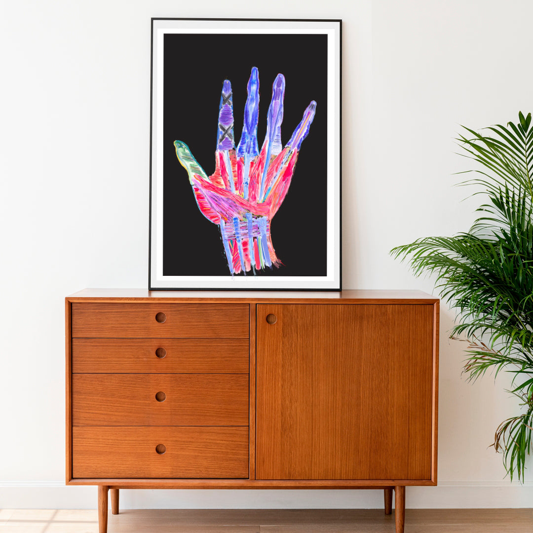 Abstract Hand Normal Abstract Hand Anatomy Illustration Black Background - medpapers