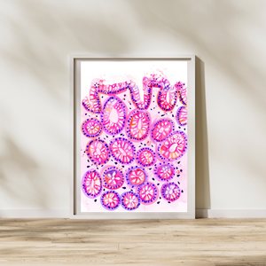 colon polyp histopathology watercolor art print