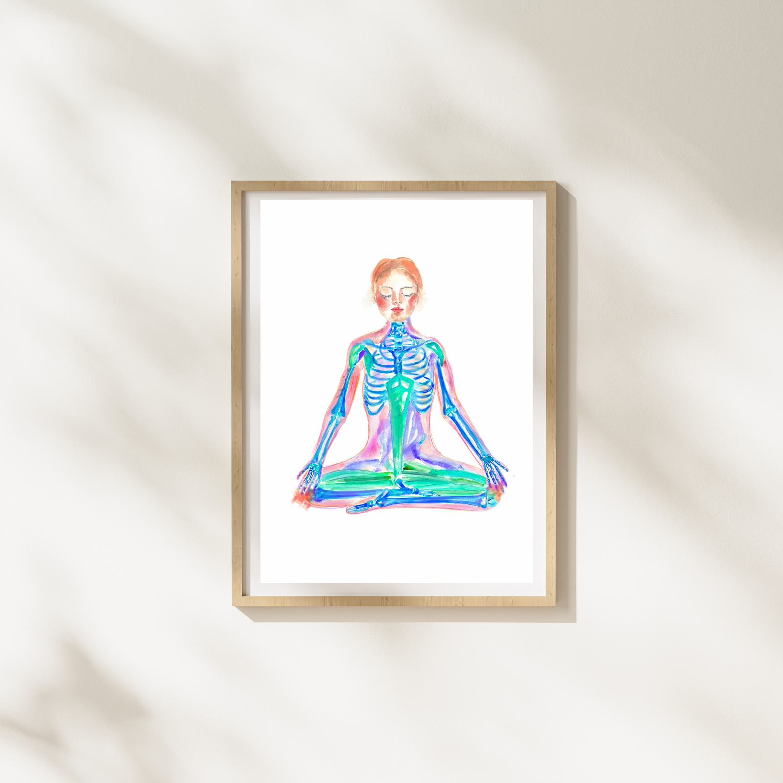 Yoga - Siddhasana Watercolor Art,  Yoga Studio Wall Decor