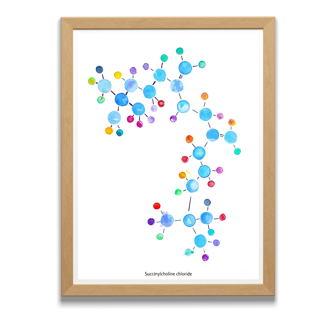 Anesthesiology - Succinylcholine Chloride Molecule Biochemistry Art Print