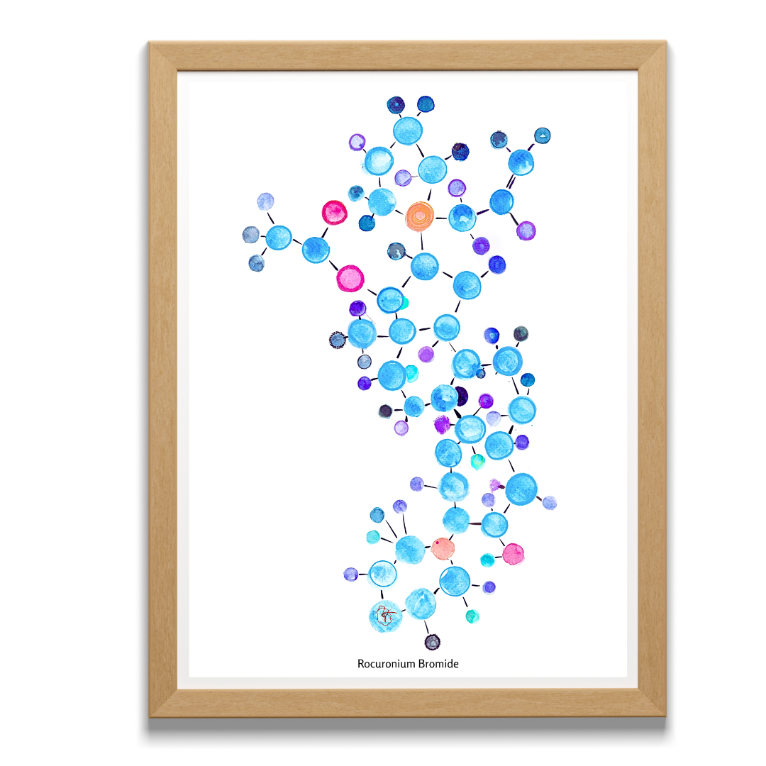 Anesthesiology - Rocuronium Molecule Biochemistry Art Print