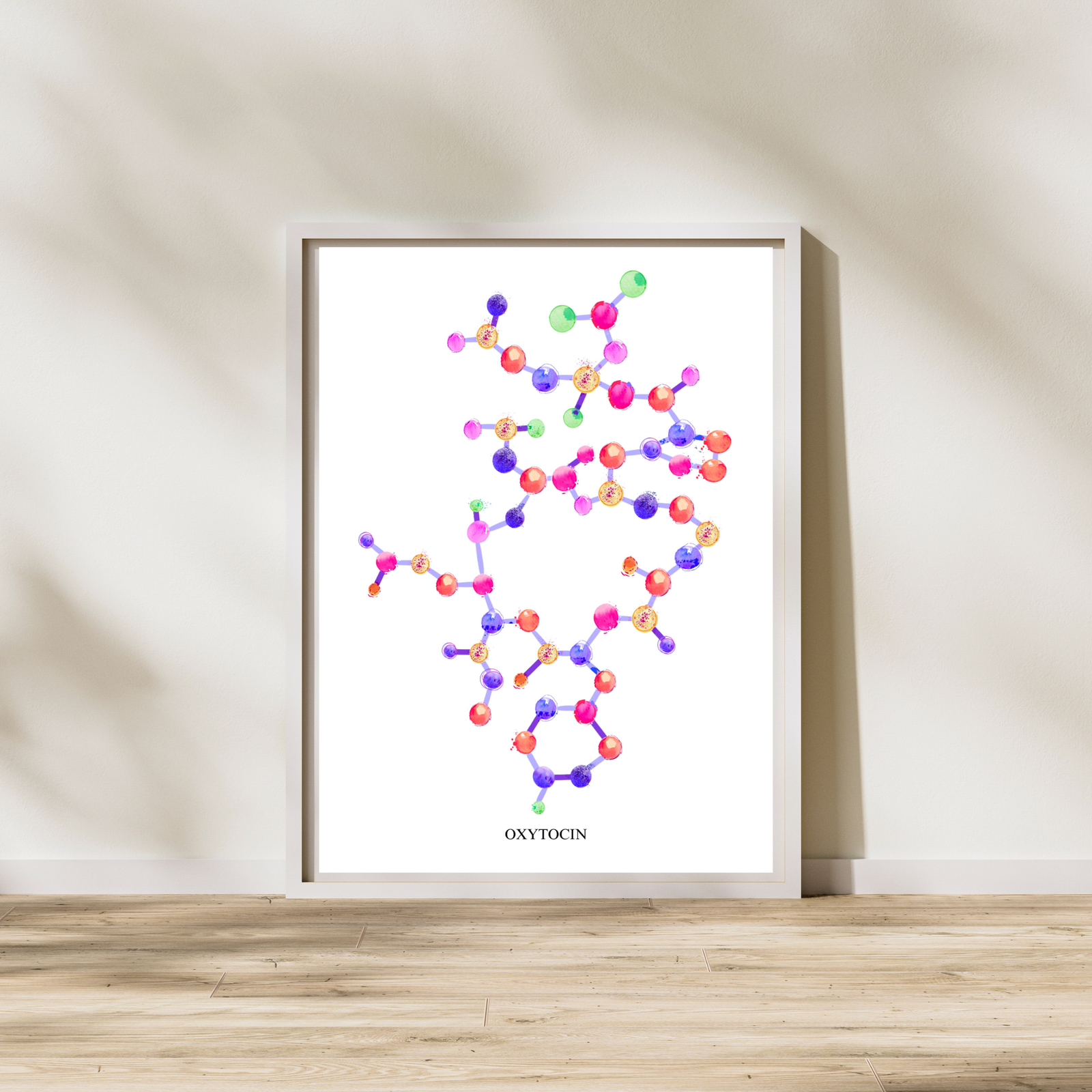 Oxytocin Molecule Art Print, Biochemistry Print, Endocrinology Art, OBGyN Art Print