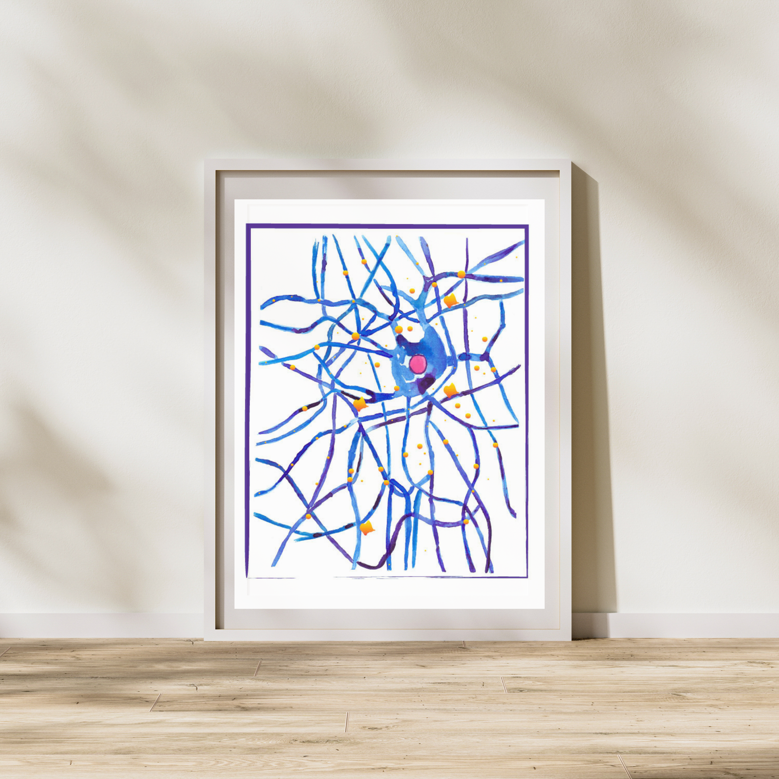 Neuron Synapse Mix Media Wall Art