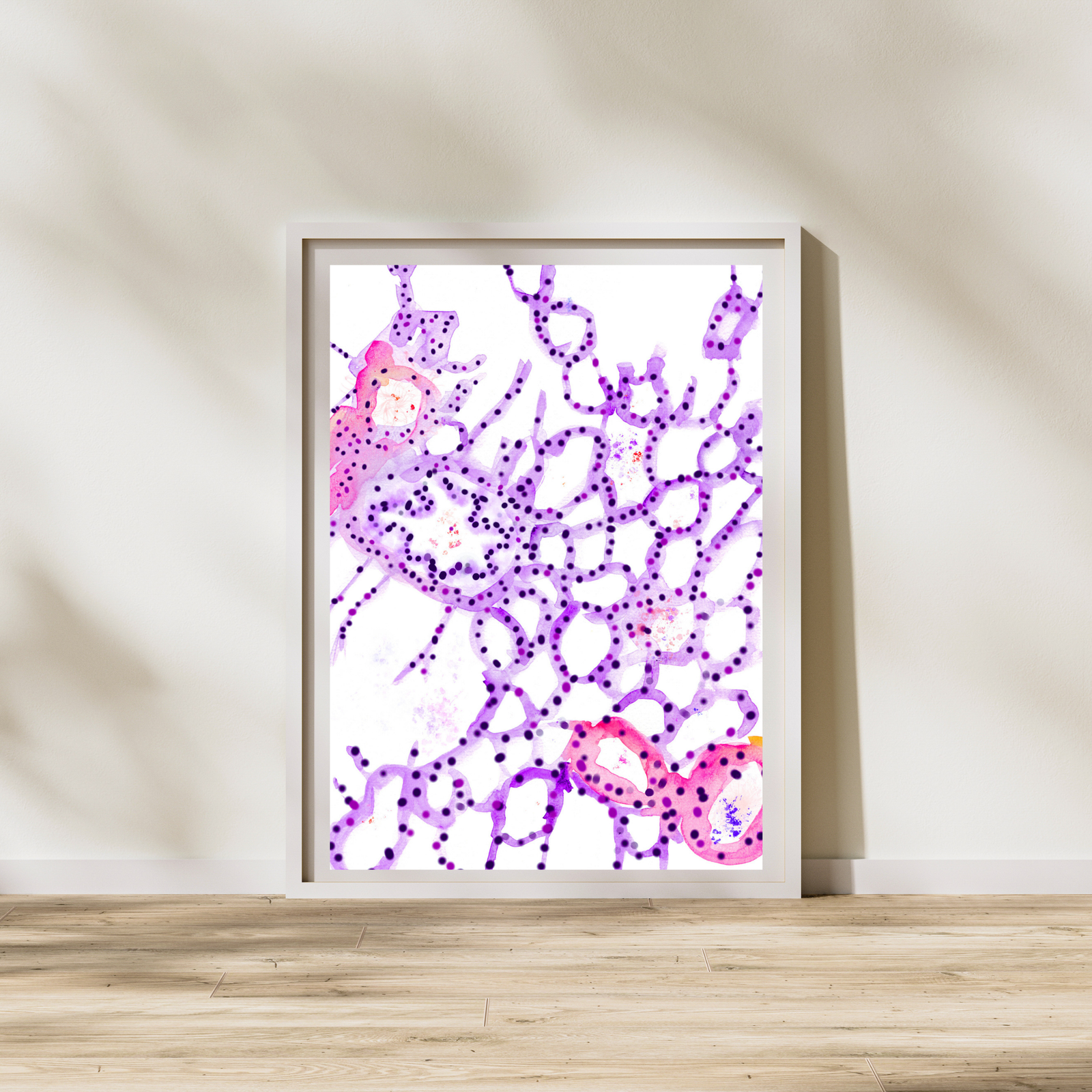 Lung Parenchyma Histology Watercolor Art